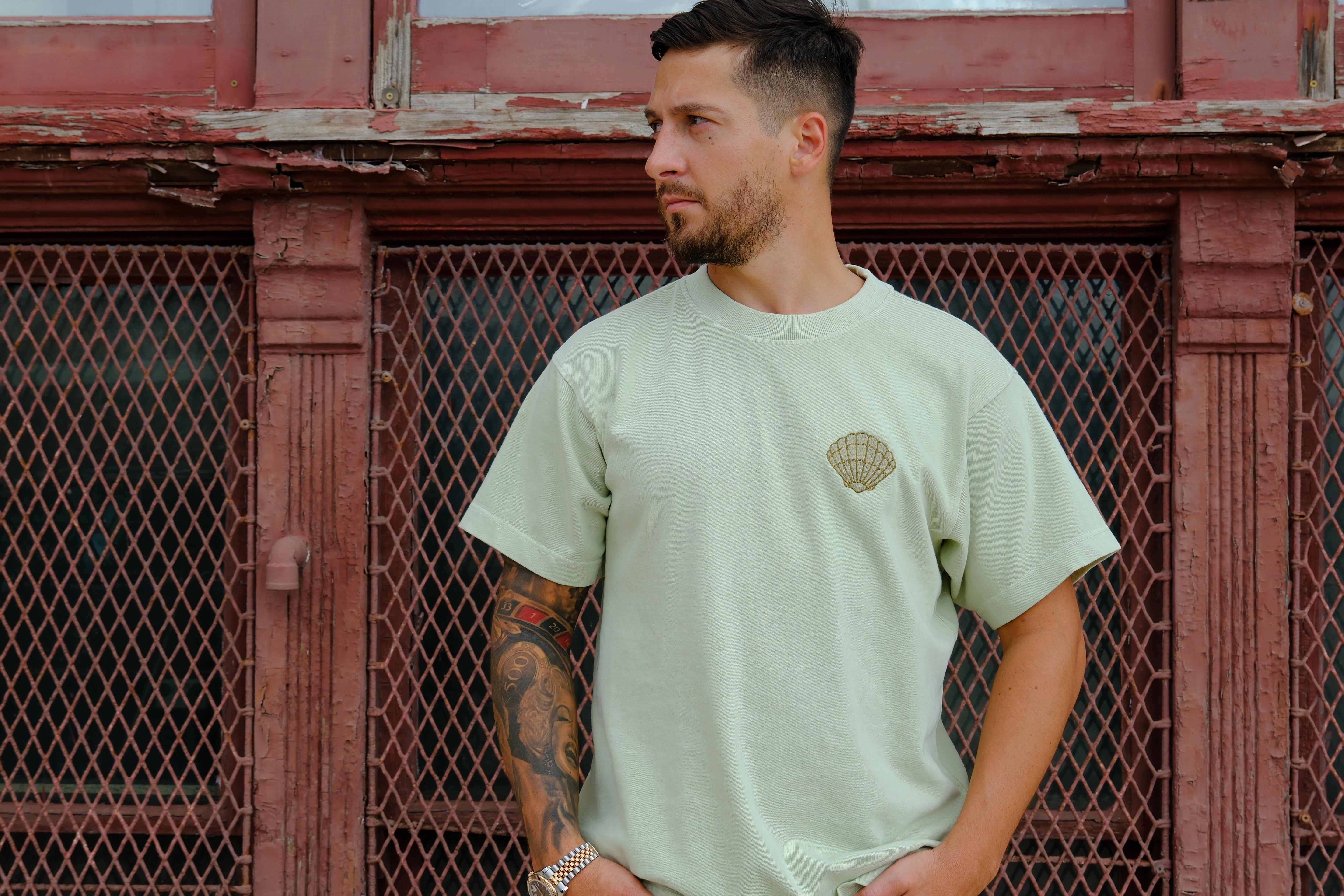Venus in Bloom - Soft Sage Heavyweight Tee