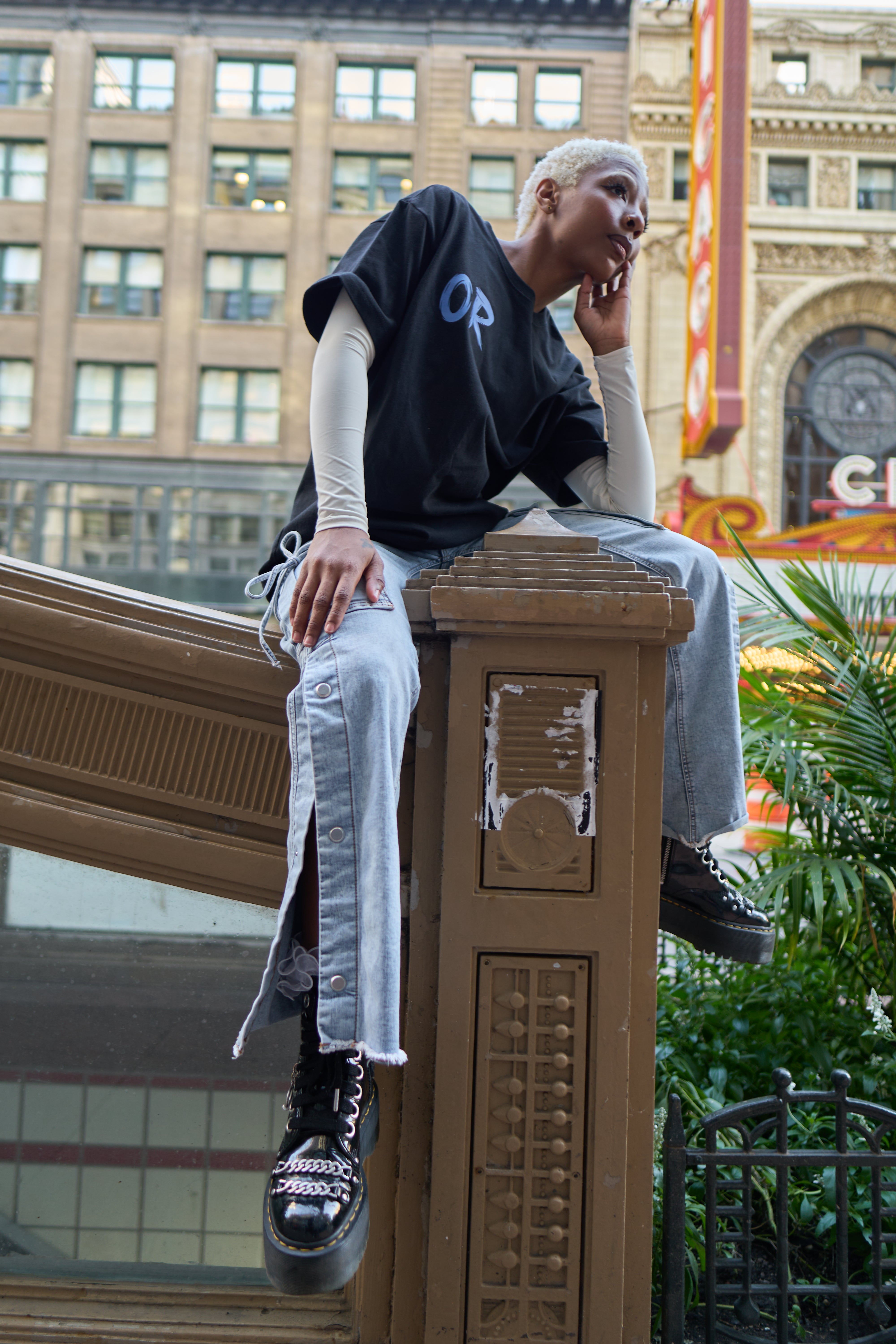 OR Velours Blue Silhouette Tee