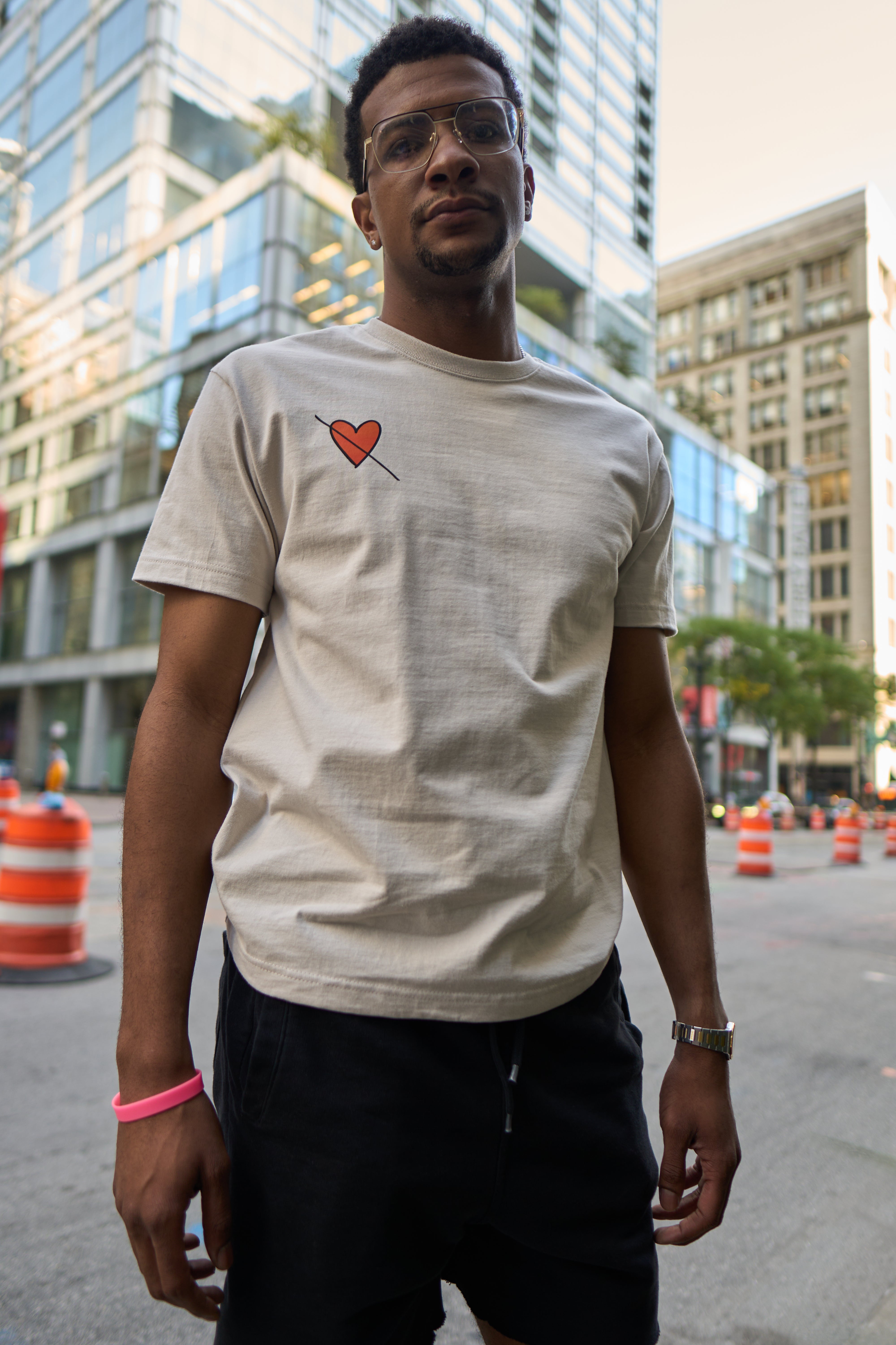 Orange Heart Love Wins Tee