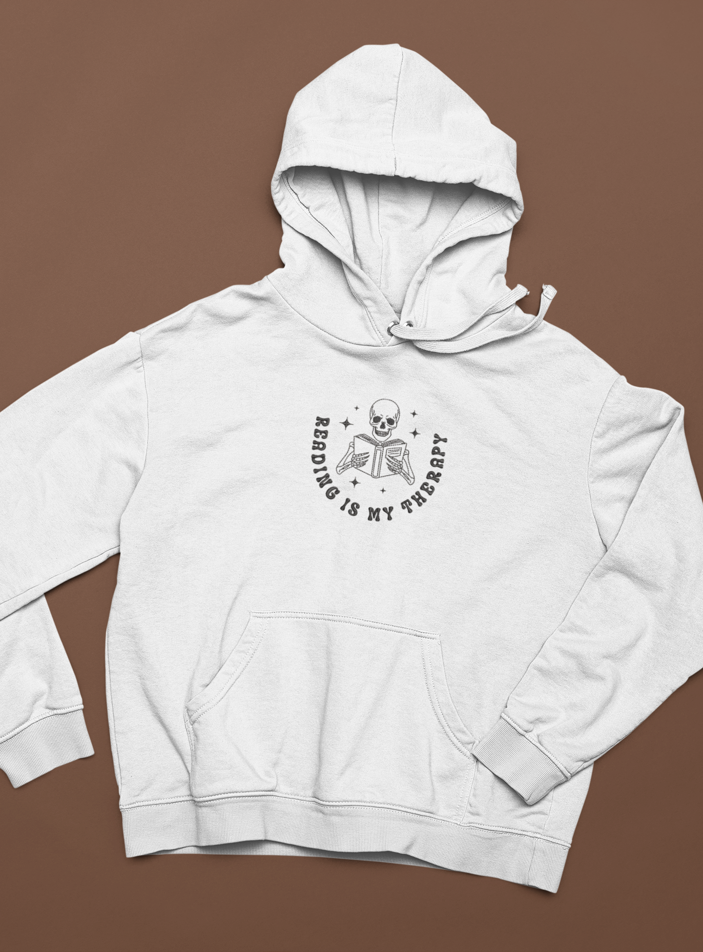 Reading Is My Therapy Hoodie — Stitched Stories Collection