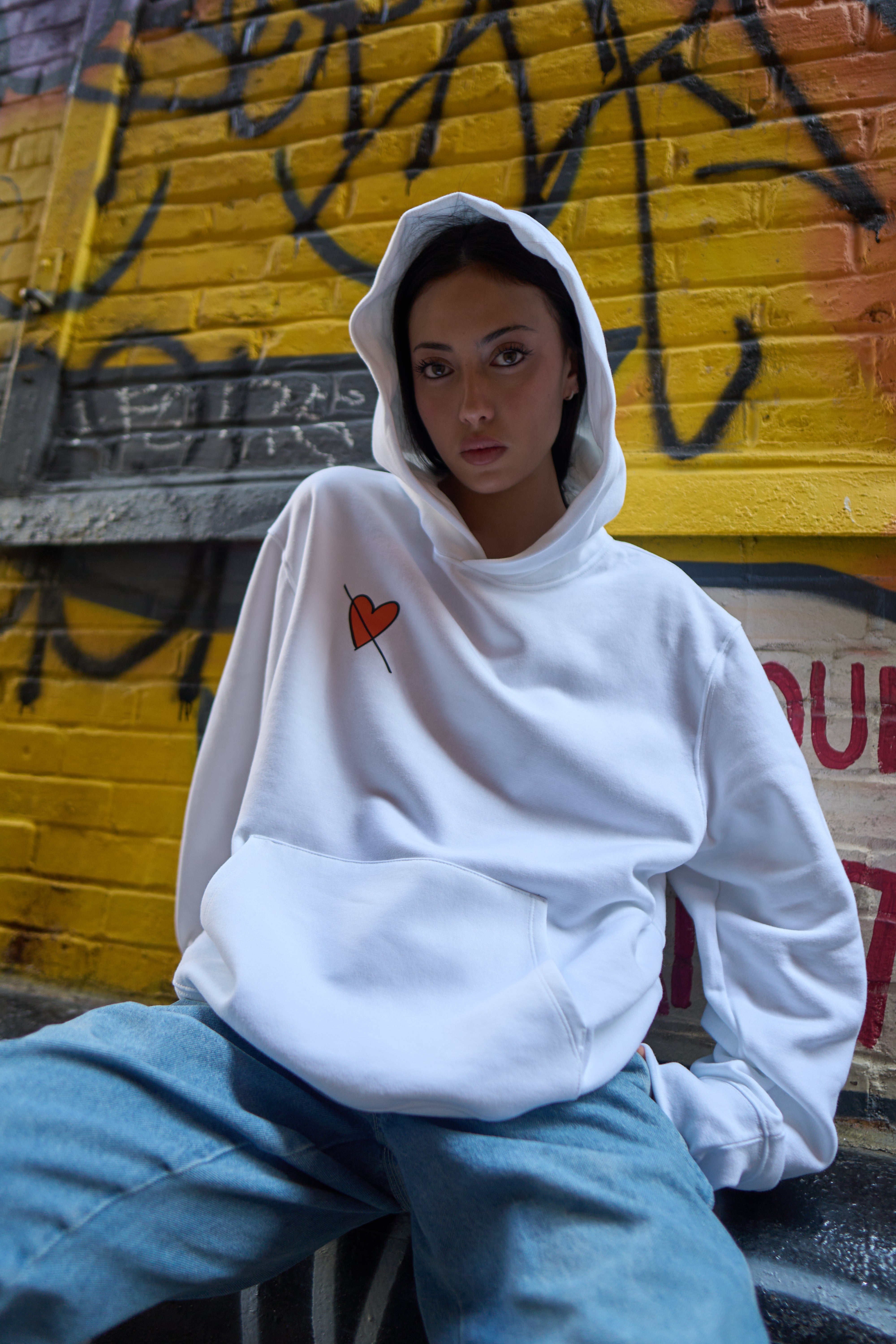 Orange Heart Love Wins Hoodie