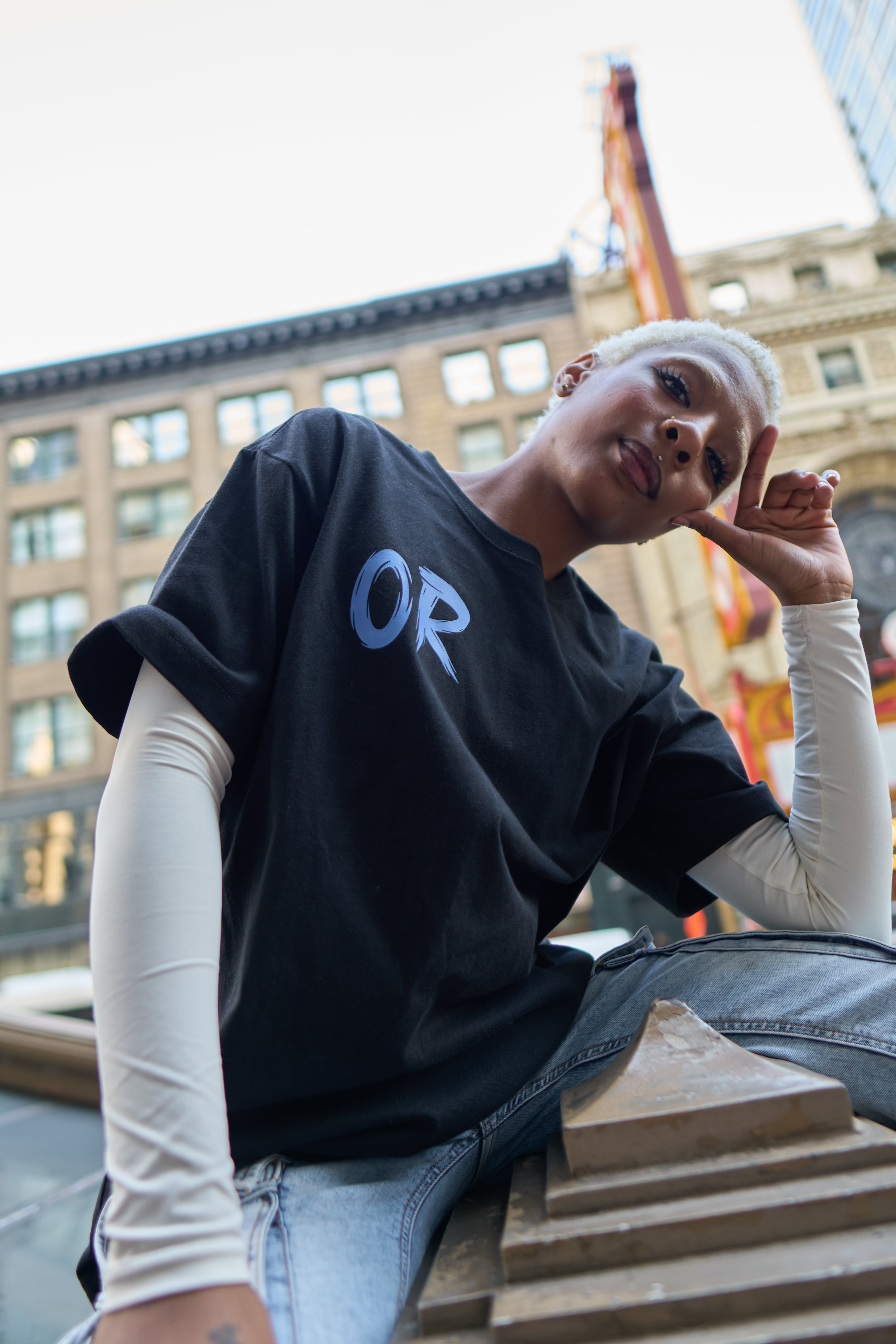 OR Velours Blue Silhouette Tee