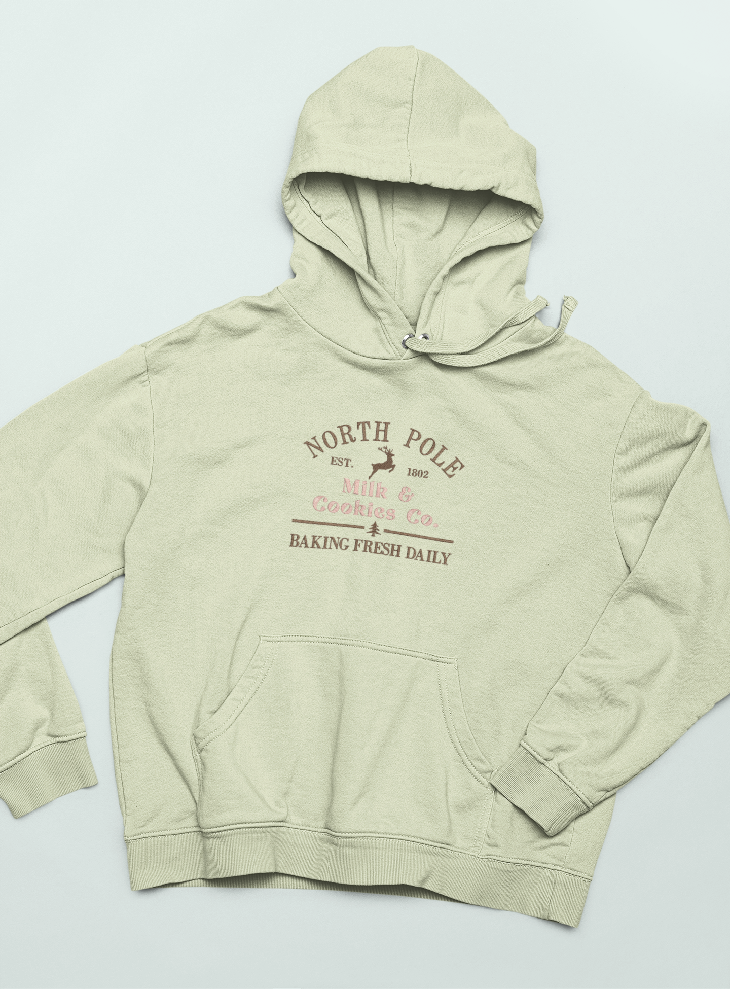 North Pole Milk & Cookies Co. Hoodie — Holiday Capsule by EmbroHaus